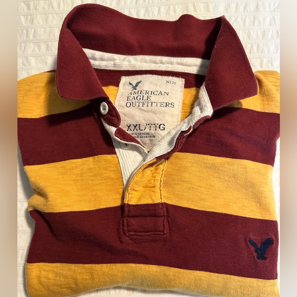 American Eagle Short Sleeved Slub Polo